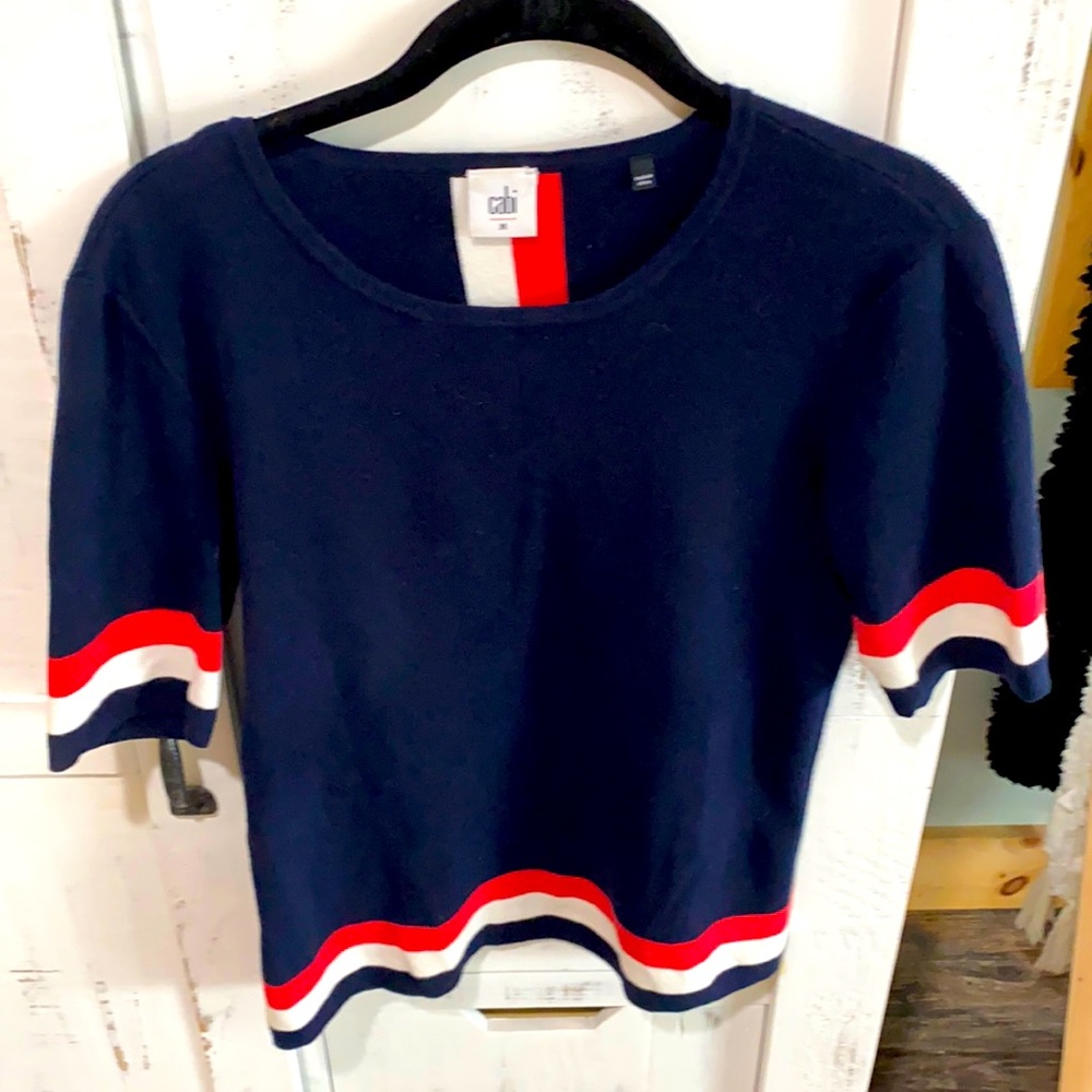 CAbi adorable short sleeve sweater shirt